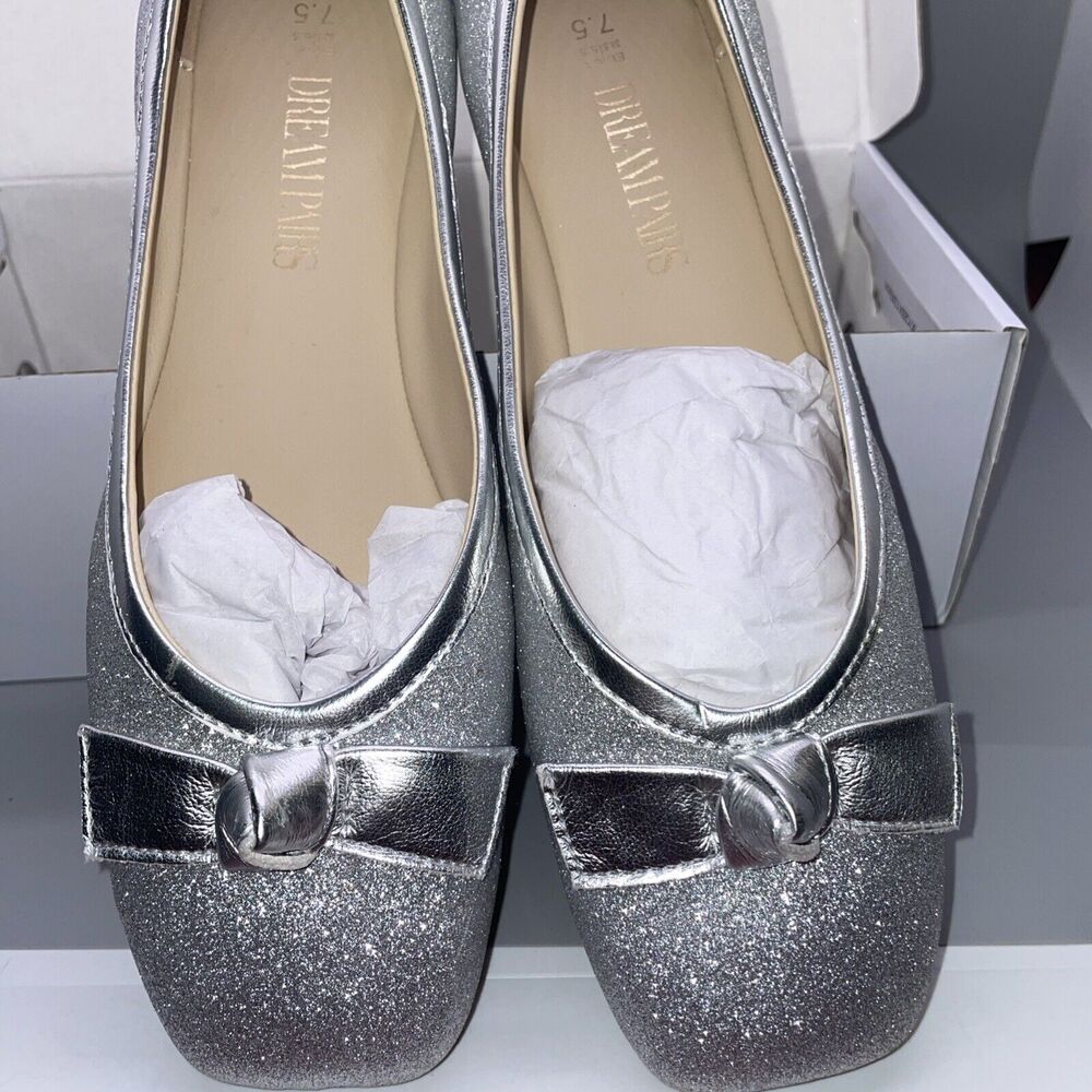 Women Low Wedge Flats Square Toe Comfortable Slip On Dress Flat Shoes Size 7.5 - Picture 2 of 6